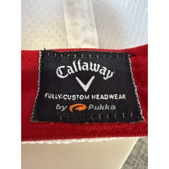 Callaway Hat Cap Red White Mesh Croasdaile Rooster Golf Black Embroidered Adjust - Picture 8 of 8